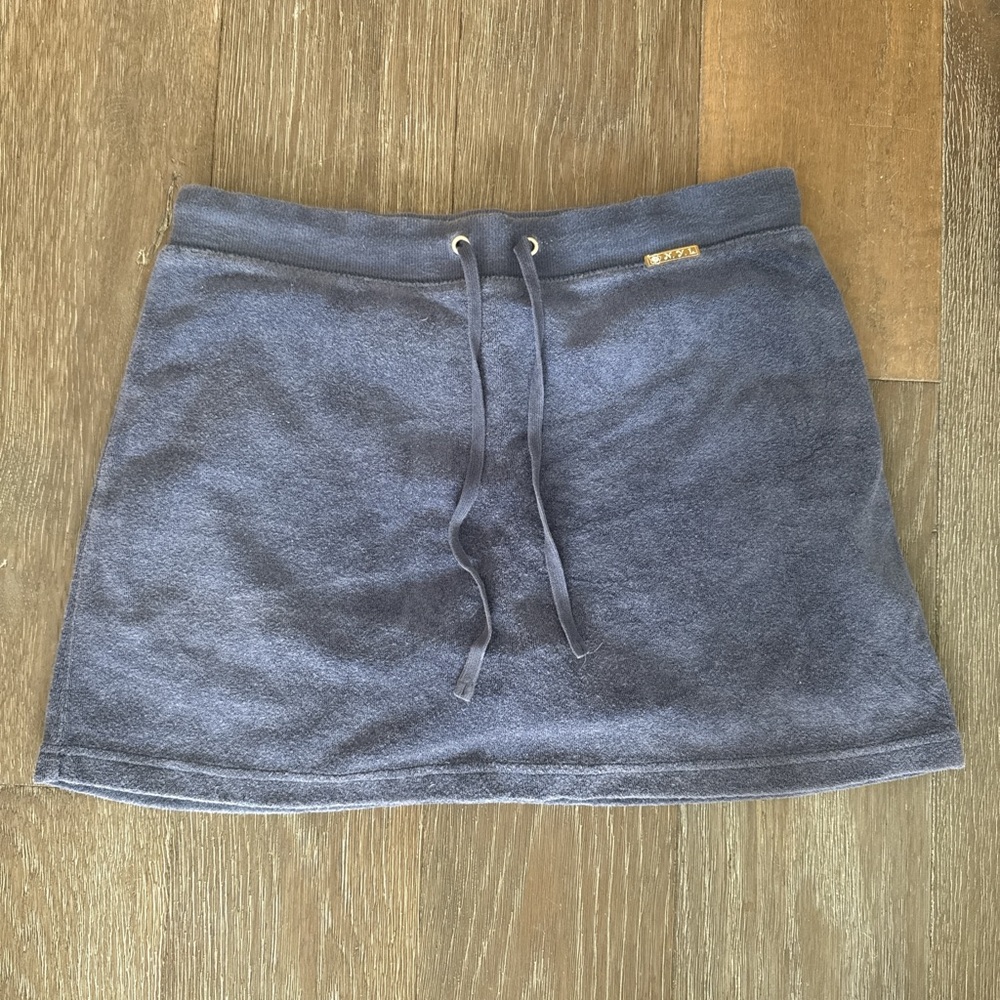 Blue Velour Mini Skort